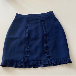 Club Monaco navy ruffle skirt